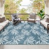 Indoor Outdoor Rugs Bamboo Palm Leaves Weather Resistant  UV Resistant Patio Rug Washable Stain Resistant Non-Slip Patio Carpet - 3 of 4