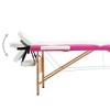 vidaXL Foldable Massage Table 2 Zones Wood White and Pink - 3 of 4