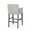 30.5" Upholstered Counter Stool with Armrests and Rubberwood Frame, Modern Comfortable Bar & Kitchen Seating - 2 of 4