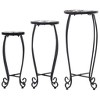 vidaXL Table Set of 3 Blue and white Iron and ceramic Small - 3 of 4