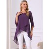 INSPIRE CHIC Women's High Low Hem Scoop Neck Asymmetrical 3/4 Sleeve Summer Top - 3 of 4