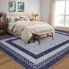 Rugs Washable Area Rug for Living Room Bordered Modern Geometric Indoor Area Rug Non Slip Low Pile Throw Carpet - 3 of 4