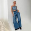 Coolmee Women's Wide Leg Jeans High Waisted Stretchy Straight Leg Jeans Trendy Denim Pant - 2 of 4