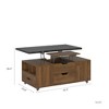 GDFStudio Annecy Modern Wooden Lift-Top Coffee Table with 2 Stools and Hidden Storage - 3 of 4
