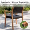 Captiva Designs Outdoor Patio Dining Acacia Wood Patio Fixed Chairs - 4 of 4