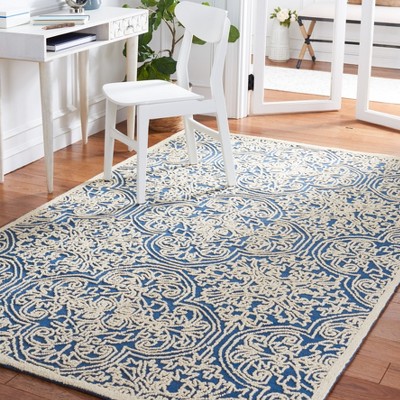 Trace Blue and Ivory Hand-Tufted Wool Area Rug 3' x 5'