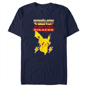 Men's Pokemon Get Ready to Battle Pikachu Retro T-Shirt - 1 of 4