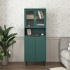 VYNXARIA Elegant  Tall Storage Bookcase with Tempered Glass Doors and Adjustable Shelves - 2 of 4