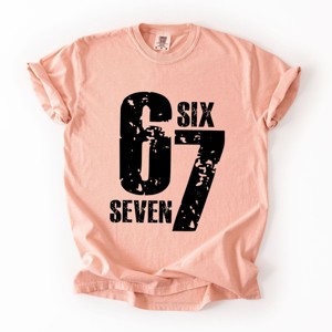 Six Seven Distressed - Women's Garment Dyed Graphic T-Shirt - 1 of 4