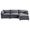 Hyleory Cozy Corduroy L-Shaped Sectional Sofa with Movable Ottoman - Soft Touch, Space-Saving Design - 2 of 4
