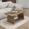 Okak Mid Century Wooden 2-Tier Storage Coffee Table with Open Shelf,Modern Design Center Table for Living Room,Bedroom - 2 of 4