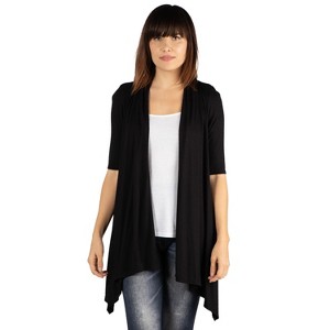 24seven Comfort Apparel Loose Fit Open Front Cardigan Vest - 1 of 4