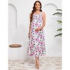 Women's Maternity Dress Boho Spaghetti Strap Square Neck Dress Floral Casual Ruffle Nursing Maxi Dress Baby Shower - 4 of 4