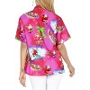 LA LEELA Women's Beach Funny Santa Claus Party Blouse Shirt Tops Button Down Summer Shirts Christmas Hawaiian Blouses for Women - image 4 of 4