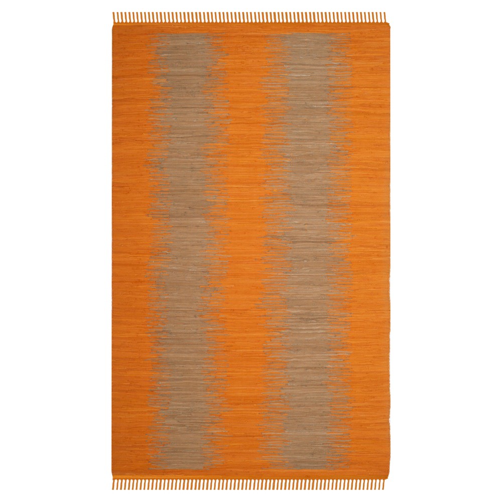 4'x6' Orange Geometric Flatweave Woven Area Rug - Safavieh