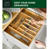 LunaLulinlk Bamboo Kitchen Drawer Organizer - Utensil Holder and Cutlery Tray for Flatware and Kitchen Utensils (9 Slot, Natural) - 2 of 4