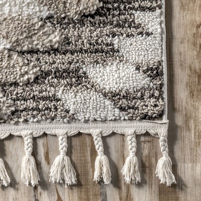 Beige Braided Spot Shag Synthetic 4' x 6' Area Rug