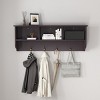 GlasFlength Decorative Storage Cabinets Accent Cabinet Entryway Wall Storage Shelf Coat Rack with 4 Dual Hooks for Room, Black, 38.58"*7.87"*13.78" - 2 of 4