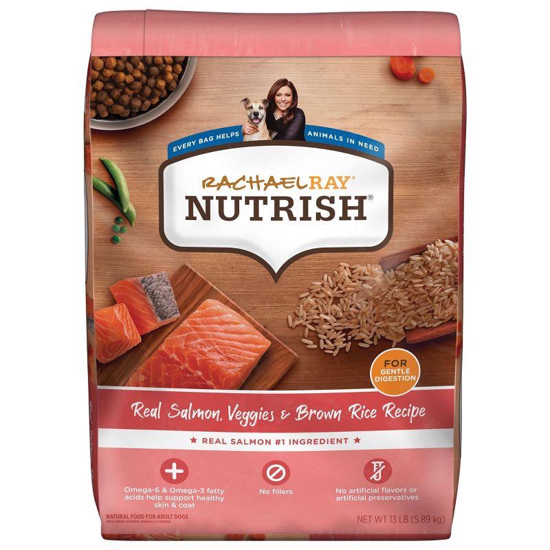 Rachael Ray Nutrish Salmon, Vegetable, Grain and Brown Rice Flavor Dry Dog Food - 13lbs, 1 of 7