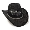 Western Express Twisted Straw Western Pinch Front Hat with Rhinestone Hat Band - 2 of 4