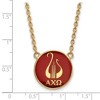 Black Bow Jewelry 14k Yellow Gold Plated Sterling Silver Alpha Chi Omega Greek Life Necklace 18 Inch - 2 of 4