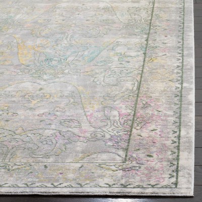 Mystique Grey and Multicolor Synthetic 4' x 6' Area Rug