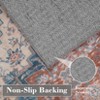 Machine Washable Area Rugs Non Slip Floral Print Indoor Floor Carpet Vintage Distressed Indoor Mat Low Pile Rugs for Bedroom Living Room Dinning Room - 4 of 4