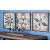 Wood Geometric Southwestern Wall Decor Set of 3 - Olivia & May: Carved Art, Farmhouse Style, Vertical Display - 2 of 4