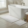 Knightsbridge All Season Traditional Chain Design 2 PC Cotton Bath Rug Set 17"X24" & 21"X34" White - 2 of 4