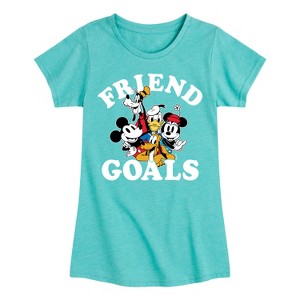 Girls' - Disney - Mickey And Friends Friend Goals Fitted Short Sleeve Graphic T-Shirt - 1 of 4