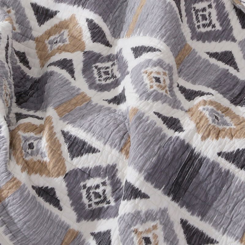 Santa Fe 50" x 60" Quilted Throw - Greys, Tan, and White - Levtex Home, 3 of 4