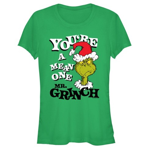Juniors Womens Dr. Seuss Christmas The Grinch You're A Mean One ...