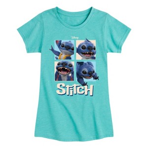 Girls' - Lilo And Stitch - Cute Stitch Fitted Short Sleeve Graphic T-Shirt - 1 of 3