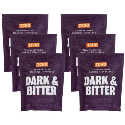 Tcho Chocolate Organic Unsweetened Dark and Bitter Baking Cacao - Case of 6/8 oz