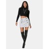 EXLURA Womens Button Bodycon Mini Skirt Sexy Night Club High Waist Elastic Y2K Fall Winter Plaid Skirts - 2 of 4