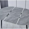 Okak Modern Wood Extensible Oval Dining Table with Sturdy Metal Legs,Minimalist Kitchen Dinner Table for Dining Room,Family Meals - 4 of 4