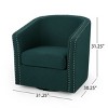 Swivel Barrel Accent Chair,31.25" Linen Upholstered Club Chair with Nailhead Trim for Living Room,Bedroom,Office-Baofuwish - 4 of 4