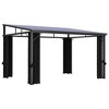vidaXL Gazebo with Curtains - UV-Resistant PVC Roof - Aluminum and Steel Construction - Anthracite - 13.3'x9.6'x8' - Outdoor Event Shelter - 2 of 4