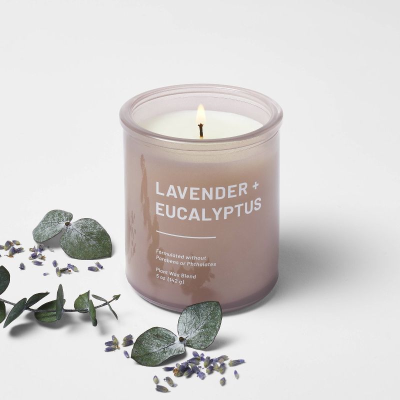 Tinted Glass Lavender + Eucalyptus Jar Candle Light Pink - Threshold™, 2 of 9