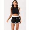 cheibear Women's Sweat Shorts Casual Summer Lounge Athletic Running Elastic Cotton Pajama Shorts - 3 of 4