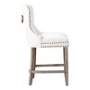 WestinTrends 24" Tufted Upholstered Velvet Bar Stool with Metal Footrest (Set of 2) - 4 of 4