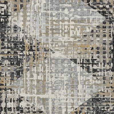 HomeRoots 9' X 12' Black And Ivory Geometric Washable Indoor Outdoor Area Rug