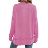 Women's Crewneck Sweatshirt Long Sleeve Side Split Tunic Tops Relaxed Fit Fall Shirts - 3 of 4
