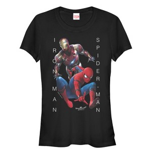 Juniors Womens Marvel Spider-Man: Homecoming Iron Man Action T-Shirt - 1 of 3