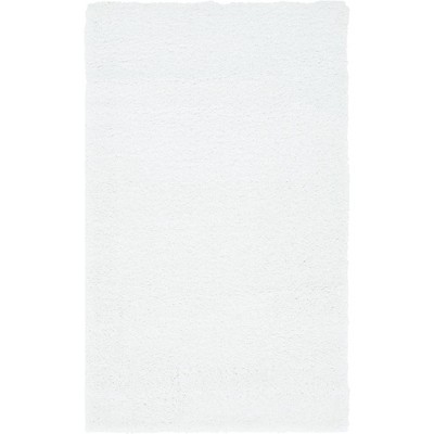Snow White Solid Shag Rectangular Easy-Care Rug, 3' 3" x 5' 3"