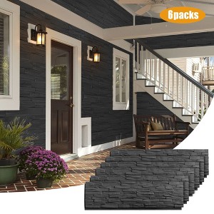 6-Packs Faux Stone Wall Covering Panels for Interior and Exterior Decor, PU Stone Veneer Exterior, Exterior Siding Panels, 46.46" x 12.99" - 1 of 4