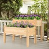 Tangkula 34'' x 34'' Wooden 2 Tier Raised Garden Bed Elevated Planter box w/8 Drainage Holes Outdoor Planter Box for Vegetables - 3 of 4