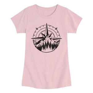 Girls' - Instant Message - Compass Nature Scene Fitted Short Sleeve Graphic T-Shirt - 1 of 4