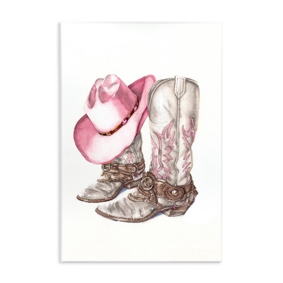 Stupell Industries Pink Glam Cowgirl Boots Wall Plaque Art