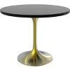 LeisureMod 5-PC Dining Set - 36" Round Dining Table Black MDF Top & Gold Base, 4 Velvet Dining Chairs in White Steel Legs - 4 of 4
